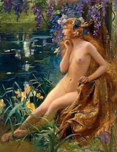 模写油絵　Gaston Bussiere_ Juventa　MA1327