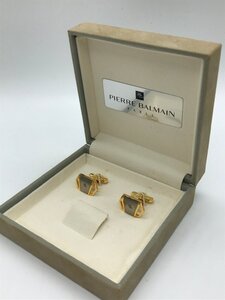 ■【YS-1】 美品 ■ ピエール・バルマン PIERRE BALMAIN カフス ■ ゴールド系 × シルバー系 トップ2cm 【同梱可能商品】K■