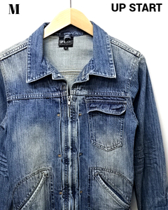 M【UP START DENIM JACKET INDIGO UP START Gジャン UP START デニムジャケット UP START ジージャン インディゴ】