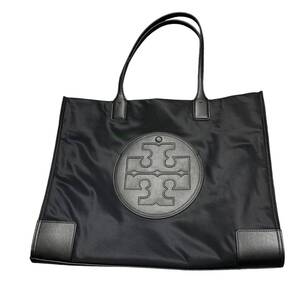 ◆未使用品◆TORYBURCH トリーバーチ ナイロン レザー トート バッグ ブラック ロゴ ブラック 大容量Ｒ66811NA