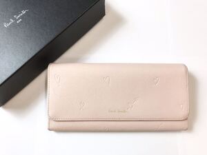 (D) Paul Smith ポールスミス ハート レザー 長財布 ピンク