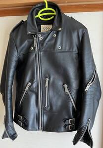 666 Leather Wear◆LJM-12/70’S punk style/レザージャケット/666ライダース/小の字ライダース/英国製