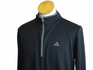 新品 ♪★ アディダス adidas GOLF メンズ ライトウェイト 1/2 ジップ IU4514 KOW93 プルオーバー 長袖シャツ 黒 サイズXL ★ 24808