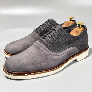 即決 COLE HAAN コールハーン AIR HARRISON ナイキエアー グレー メンズ 本革 ヌバックレザー 革靴 28cm ビジネスシューズ サドル F1863