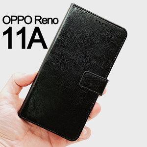 OPPO Reno11A 手帳型 ブラック スマホケース 