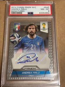 2014 Panini World Cup Prizm Andrea Pirlo Auto PSA8 ブラジルワールドカップ アンドレア・ピルロ 直筆サインカード