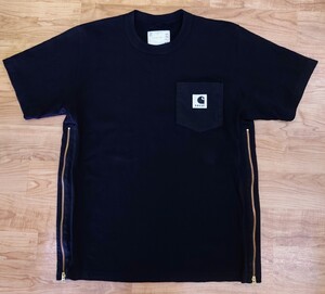 サイズ5 美品 Sacai Carhartt WIP T-Shirt BLACK size5 サカイ カーハート ブラック 黒 Tee Tシャツ