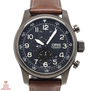 ORIS オリス ビッグクラウン タイマー クロノグラフ 01 675 7648 4234-07 5 23 76 自動巻き ブラック 【丸万質舗】