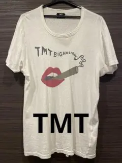 TMT Tシャツ ホワイト 口紅と煙草のデザイン