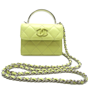 ［銀座店］CHANEL シャネル マトラッセ チェーンショルダー AP3708 ショルダーバッグ ラムスキン ライトイエロー DH84891