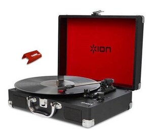 ★ION AUDIO VINYL MOTION + PT01RS1 ポータブル スーツケース型 レコードプレーヤー/純正交換針(1個)セット★新品送料込