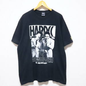 ■ハードコアチョコレート×のりおよしお■プリント Tシャツ■メンズ XL ブラック 黒■西川のりお 上方よしお 吉本興業 漫才 THE MANZAI