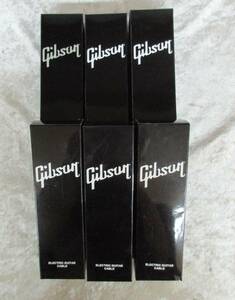 T7-124　Gibson(ギブソン)　ELECTRIC GUITAR CABLE　エレキギター用 シールドケーブル 6点 まとめ 箱付き