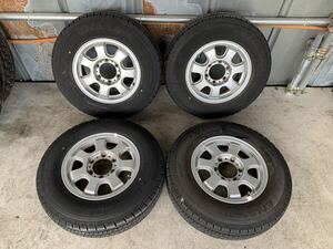 195/80R15 DUNLOP ENASAVE VAN01 20,21年 8mm 中古タイヤホイール付き４本セット