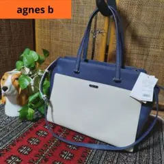 agnes b　プレートロゴ　レザー　トートバッグ　ショルダーバッグ