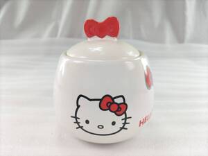 壘龜【美品】キティ シュガーポット サンリオ ハローキティ 陶器 小物入れ sanrio キャンディポット Kitty 日本 人気 インテリア　 （検 皿