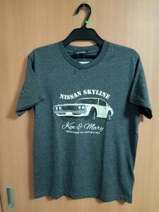 半袖プリントTシャツ チャコール Mサイズ LOCK HEAVEN ケンメリ GTR GT-R KPGC110 日産 スカイライン　旧車