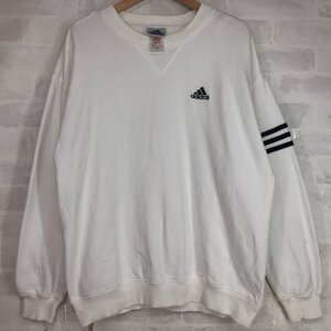 90s adidas アディダス 90年代 万国旗タグ 前V スウェット トレーナー SIZE: L ホワイト ヴィンテージ MU632024073002