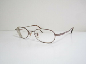 籠◆希少　鯖江　日本製　John Lennon　JL-21-106　B-NT　ジョンレノン　スクエア型　メタリックブラウン系　眼鏡　程度良品