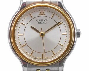 [美品] 稼働品【SEIKO】セイコー クレドール 7371-0040 クォーツ レディース 18KTベゼル(K18金）動作OK 中古品