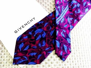 ♪34865D♪状態並品【刺繍 葉っぱ 植物 柄】ジバンシィ【GIVENCHY】ネクタイ