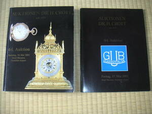 時計のオークションカタログ　2002年5月18日（厚い本）と17日（薄い本）の2冊　frankfurt開催