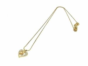 NINA RICCI ニナリッチ ラインストーン ハート ネックレス ペンダント アクセサリー レディース ゴールド系 DD5531