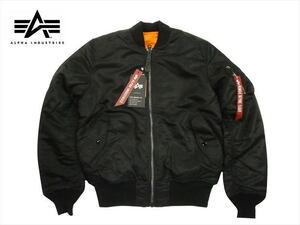 ALPHA INDUSTRIES/アルファ インダストリーズ 20004 MA-1 タイトフィット フライトジャケット ミリタリー ブラック L 新品