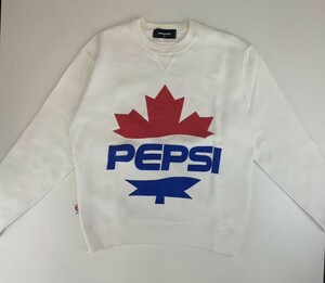 １円～【正規品】定価49000円 Dsquared2 PEPSI 20SS スウェット XS ホワイト コラボ トレーナー ディースクエアード