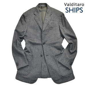 [定価14万] パルマの匠技◎!!! 「Valditaro per SHIPS」 カシミア混 テーラードジャケット 46 メンズM グレー カルーゾ CARUSO シップス