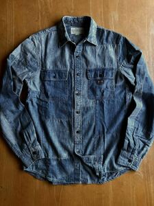 Denim & Supply パッチワークデニムシャツ S 傑作 ラルフローレン RRL（ ビンテージジャケット