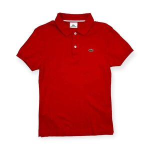 LACOSTE ラコステ 半袖 ポロシャツ サイズ 2/レッド/メンズ/ファブリカ 日本製