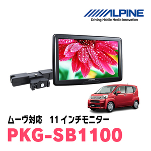 ムーヴ(LA150S・H26/12～R5/6)用　アルパイン / PKG-SB1100　11インチ・ヘッドレスト取付け型リアビジョンモニター