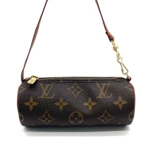 1円 極美品 LOUIS VUITTON ルイヴィトン モノグラム パピヨンポーチ アクセサリーポーチ ハンドバッグ 