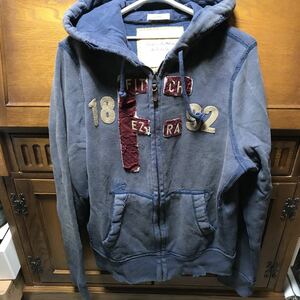 【希少 長期保管品】Ezra Fitch ダメージ加工 フーディー　パーカー Abercrombie&Fitch アバクロ RUEHL No.925 