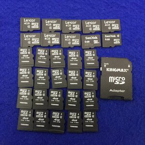 ユ/▲オ482　メーカー色々　microSD/マイクロSD　カード 4GB 30枚　アダプター1個