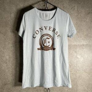 converse コンバース 半袖Tシャツ ロングカットソー 水色 ライトブルー レディースL スポーツウェア ゴルフウェア