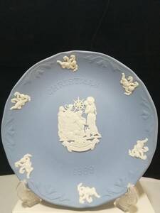 19CM 未使用◇自宅保管 ウェッジウッド ジャスパー 1999 イヤープレート 陶器 WEDGWOOD