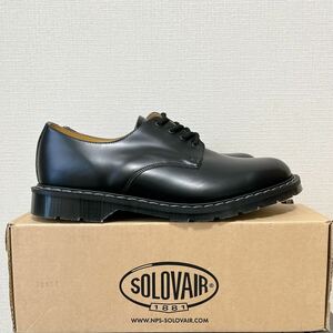 新品 SOLOVAIRソロヴェアー 4アイレット ギブソン シューズ プレーントゥ レザー エアーソール イギリス製Dr Martens 黒 ドクター マーチン