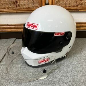 ◎【売り切り】SIMPSON シンプソン スーパーバンディット シンプルヘルメット ホワイト スモークシールド クリアシールド付属 バイク用品