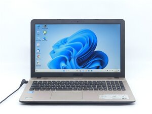 カメラ内蔵/中古/15型/ノートPC/Win11Pro/爆速SSD128GB/4GB/CEL　N3060　/ASUS　X541S 　新品無線マウス　MS office2021搭載