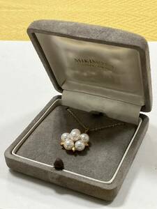 【E/H14015】MIKIMOTO ミキモト パール付 ネックレス K18刻印 約6.3g