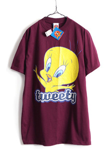 90s デッドストック 未使用 ■ ワーナー ルーニーテューンズ ビッグ プリント 半袖 Tシャツ ( メンズ レディース L ) 新品トゥイーティー