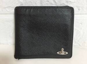 no26230 Vivienne Westwood ヴィヴィアンウエストウッド オーブ イタリア製 レザー 二つ折り 財布 ウォレット