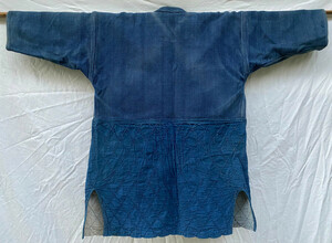 フェードが絶妙 剣道着 道着 藍染 刺し子 切り替え JAPAN VINTAGE ジャパンヴィンテージ KENDO JACKET INDIGO SASHIKO 50s60s 建武道製