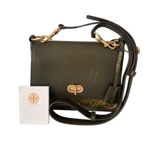 TORY BURCH トリーバーチ ショルダーバッグ カーキ ゴールド金具