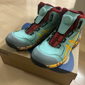 アシックス ウィンジョブ CP304 BOA MARBLE (安全靴セフティシューズ) ライトセラドン×タイガーイエロー 26.5cm 1273A0