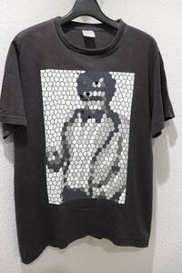 即決 01SS NUMBER NINE ナンバーナイン TIME タイム期 初期 宮下期 穴あき加工 モザイクアートプリント Tシャツ メンズ 2 黒 ブラック