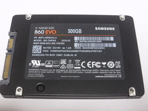 Samsung SSD 860EVO SATA 2.5inch 500GB 電源投入回数11回 使用時間25473時間 正常51%判定 MZ-76E500 正常値低い為ジャンク品扱いです③