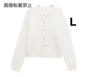 vintage ヴィンテージ レトロ ニット カーディガン トップス Lサイズ レディース★ZARA 好きな方に★2024 A/W 冬新作 新品未使用★